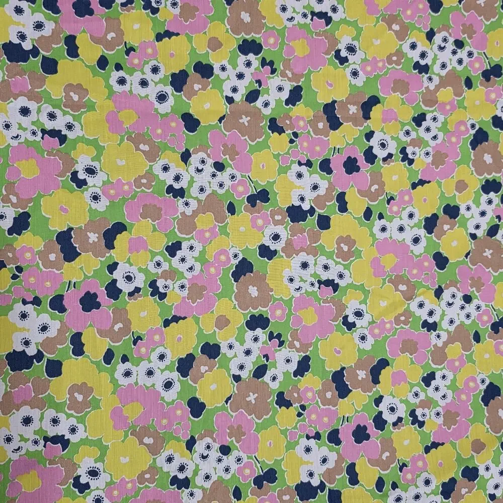 Vintage 1970 Klopman Mills Floral Cotton Fabric 45